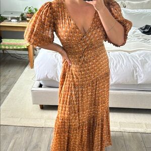Floral Orange Maxi Dress